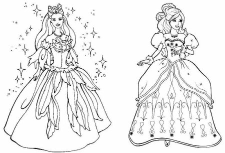 Раскраска 2 принцессы