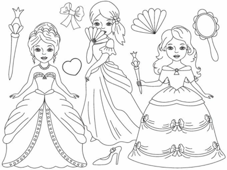Раскраска несколько принцесс