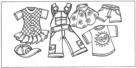 Летняя одежда раскраска для детей