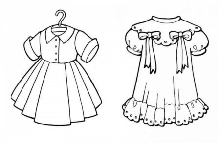 Платье раскраска для детей