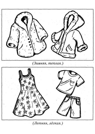 Летняя одежда раскраска