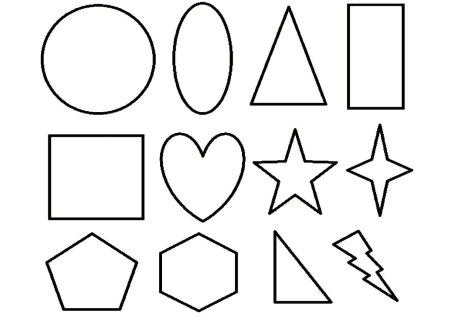 Геометрические фигуры для детей раскраска