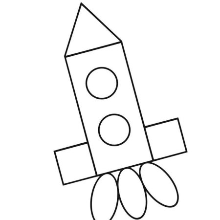 Ракета из геометрических фигур для детей