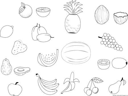 Фрукты. Раскраска