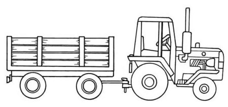 Трактор с прицепом рисунок