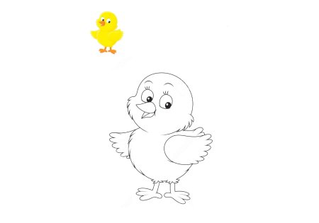 Цыпленок и утенок раскраска для детей