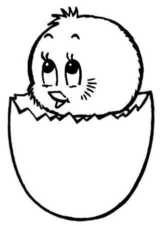 Цыпленок в яйце раскраска