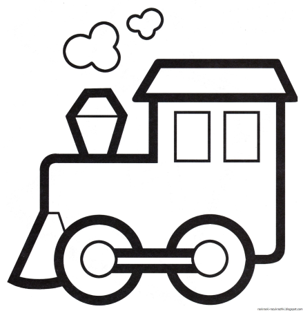 Паровозик раскраска для малышей