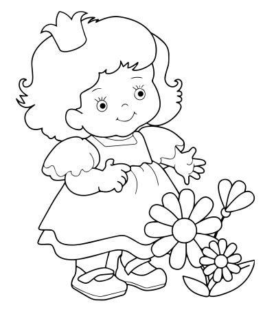 Кукла раскраска для малышей