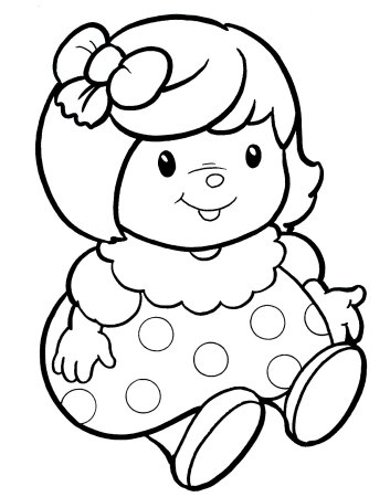 Кукла раскраска для малышей
