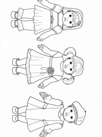 Кукла раскраска для детей 2-3 лет