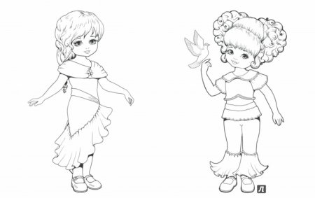 Кукла раскраска для малышей