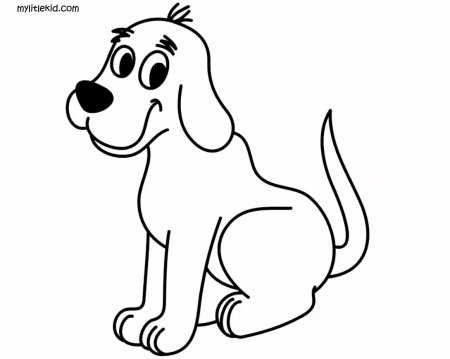 Собака раскраска для детей 2-3 лет