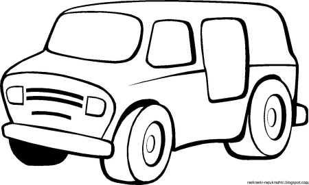 Раскраска машинка для детей 2-3 лет