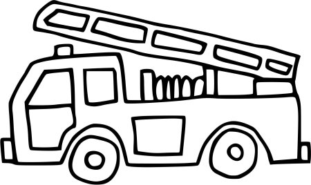 Пожарная машина трафарет