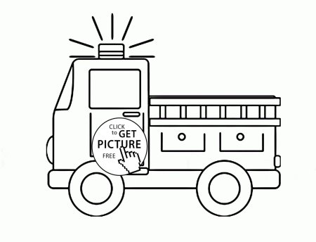 Трафарет пожарная машина для детей