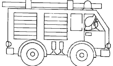 Пожарная машина шаблон для рисования