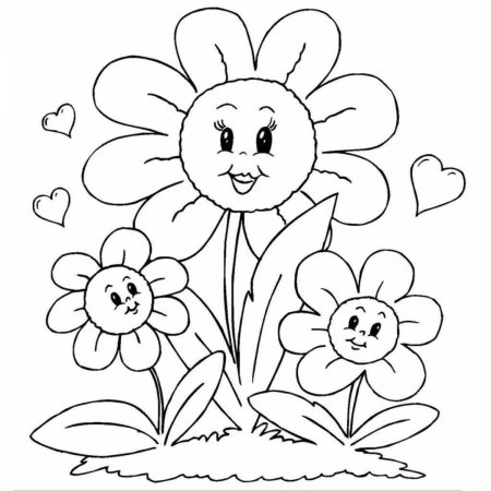 Цветы раскраска для детей 2-3 лет