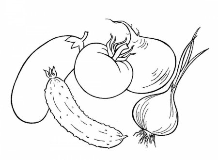 Овощи раскраска для детей