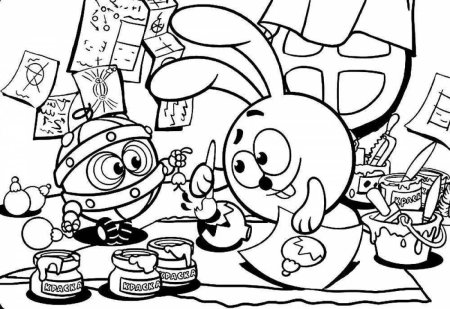 Разукрашка Смешарики