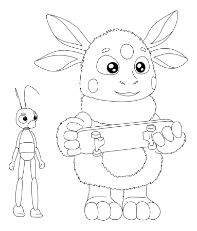 Раскраски для детей Лунтик Кузя