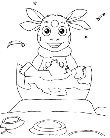 Персонажи мультфильма Лунтик раскраски