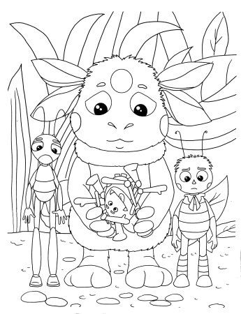 Лунтик и Кузя раскраска