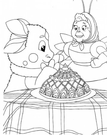 Раскраска Лунтик баба Капа