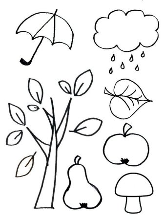 Осенние листочки раскраска для детей