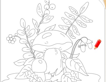 Осенний узор раскраска