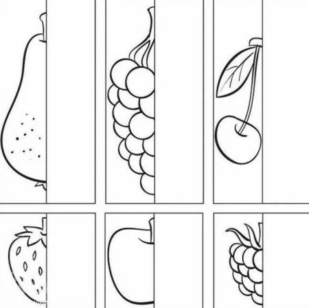 Дорисуй овощи и фрукты