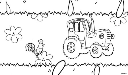 Раскраска «синий трактор»