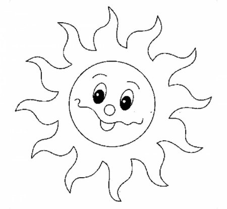 Солнце раскраска для детей