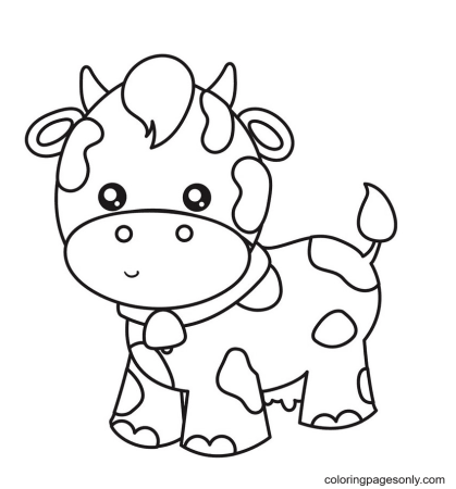 Cow раскраска