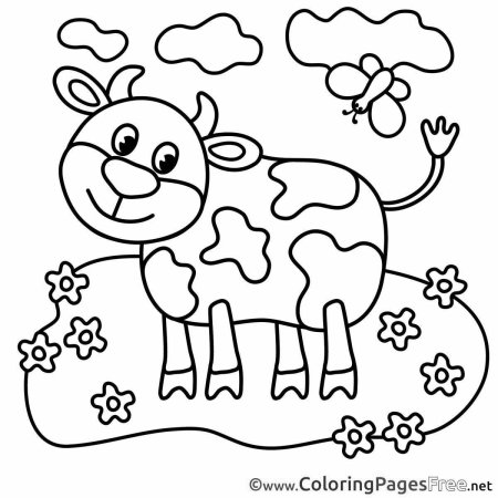 Раскраска корова для малышей 2-3 лет