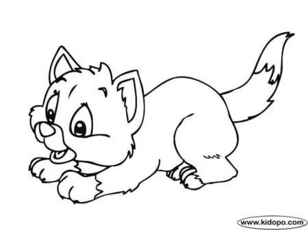 Котенок бежит раскраска
