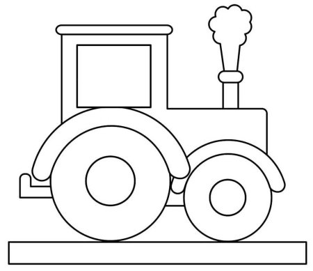 Трактор раскраска для детей