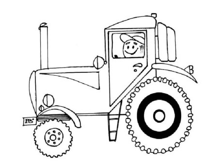 Раскраски для детей тракторы и машины