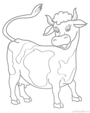 Корова раскраска для малышей