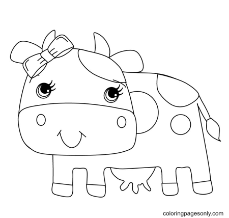 Раскраска корова для детей 3-4 лет