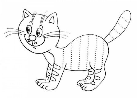 Раскраска котенок полосатый