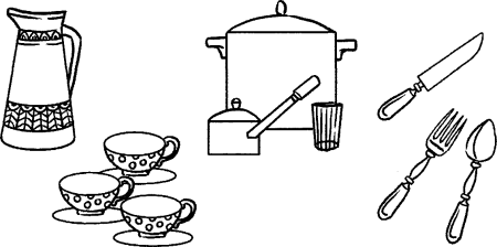 Раскраски посуда в средней группе