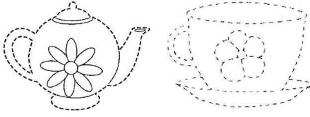 Штриховка по теме посуда для дошкольников