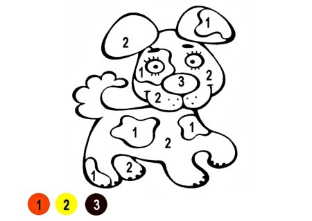 Раскраска по цифрам для малышей