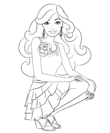 Барби раскраска для детей 4-5 лет