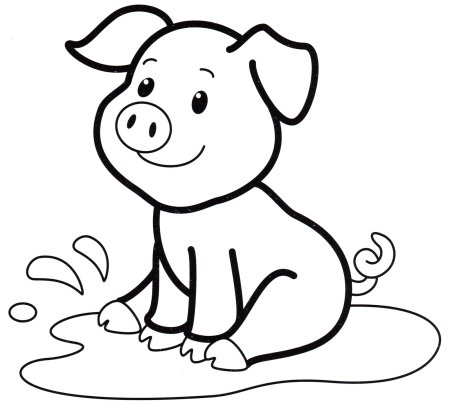 Поросенок раскраска
