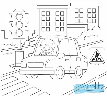 Светофор раскраска для детей