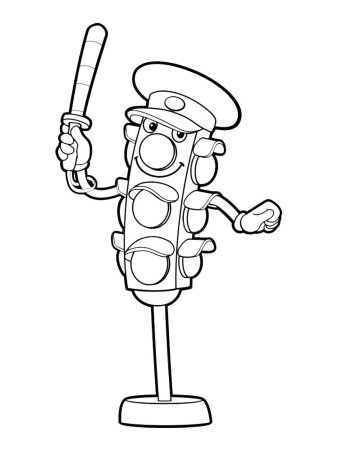 Светофор раскраска