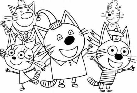 Три кота. Раскраска