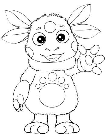 Герои мультика Лунтик раскраска